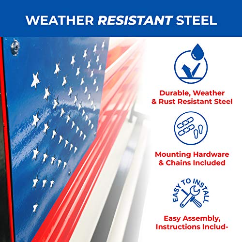 Backyard Expressions Patio · Home · Garden 908353-Nm Outdoor Porch Metal American Flag Patio Swing-Red, White And Blue-Backyard Expressions #TOP3