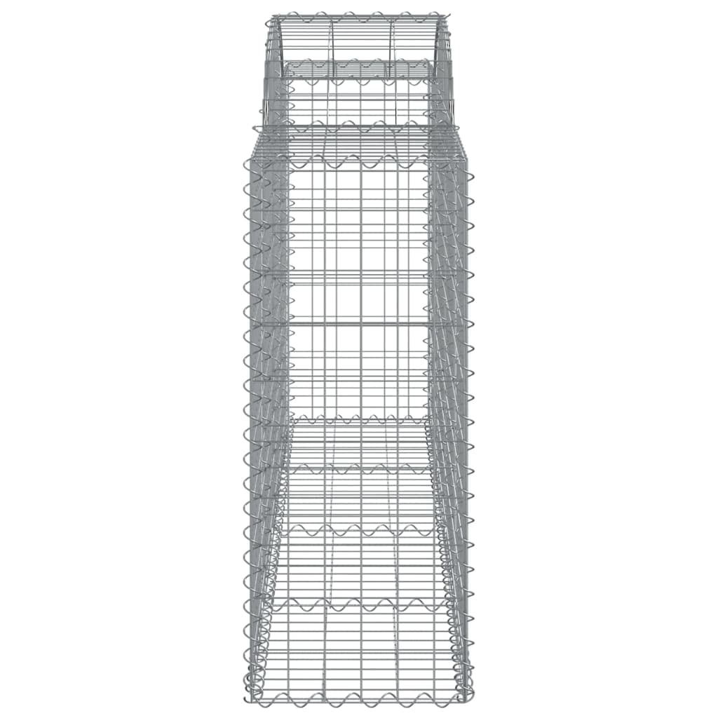 Kosze gabionowe łukowe 8 sztuk 200 x 50 x 100/120 cm ocynkowane żelazo do dekoracyjnych i dźwiękochłonnych barier ogrodowych, stabilna konstrukcja do przechowywania, zastosowanie na podwórku