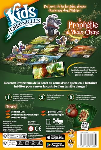 Lucky Duck Games | KIDS CHRONICLES : La Prophétie du Vieux Chêne| Jeu de Société pour Enfants dès 7 Ans| Jeu Familial Coopératif d'Enquête Avec App Mobile | 1 à 4 Joueurs | 30 à 45 Min| En Français – vue 4