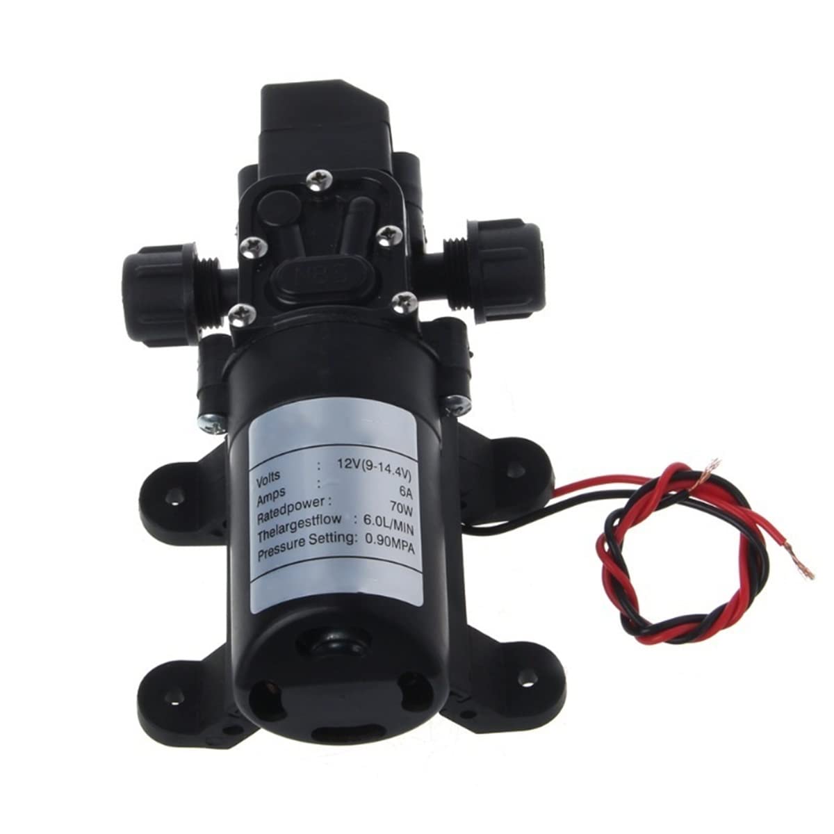 Pompy wodne, części i akcesoria DC 12 V, 130 psi, 6 l/min, elektryczna pompa wodna, czarna, mikro membrana wysokociśnieniowa, pompa wodna 12 V (Pressure)