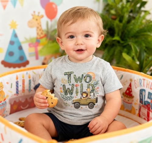 Image of Toddler Boys Girls 2nd Birthday Shirt Outfit for Kids Two Years Old Birthday Gift for Party Short Sleeve Tshirt