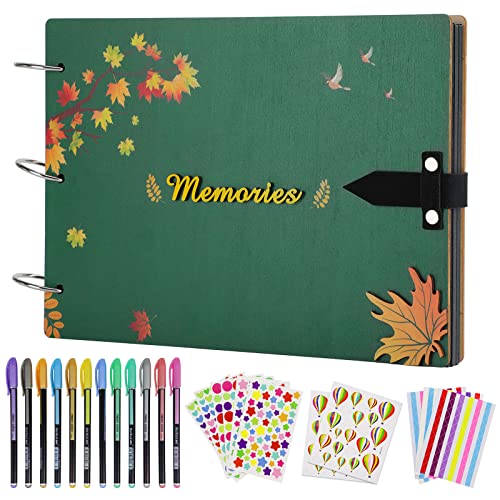 Seehan Wooden Diy Scrapbook Photo Album Memory Photo Book "Maple" Scrap Book Travelling Journal Scrapbook For Couples Anniversary #TOP9