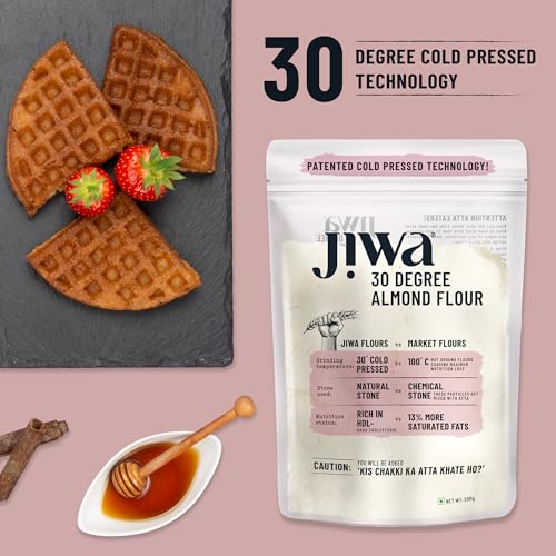 Image of Jiwa 30 Degree Almond Flour | 200 G | Patented Cold Pressed Flour | Slow Ground | Low Carb Badam Powder | Keto & Paleo Friendly | Made With Californian Almonds | Gluten Free | Grain Free