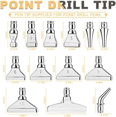 Scoutteemo 13 Pcs Metal Tips for Diamond Painting Pen, Diamond painting placer, Drill Pen Replacement Heads for 5D Diamond Painting Pens Tool Multi Placer Tip for Drill Pen Fit Resin Metal Head