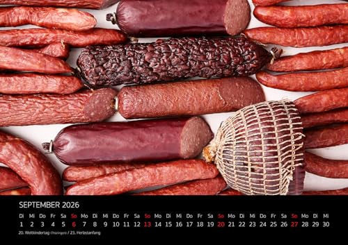 Edition Seidel Premium Kalender Fleischeslust 2026 Format DIN A3 Wandkalender Fleisch Lust Steak Wurst Hamburger garantiert vegetarierfrei
