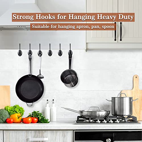 Kruodop 13 Pack Wall Hooks Wall Mounted Coat Hooks For Hanging Heavy Duty, Black Towel Hooks, Metal Double Coat Hanger With Screws Cup Retro For Coats, Handbags, Towels, Hat, Backpack #TOP5