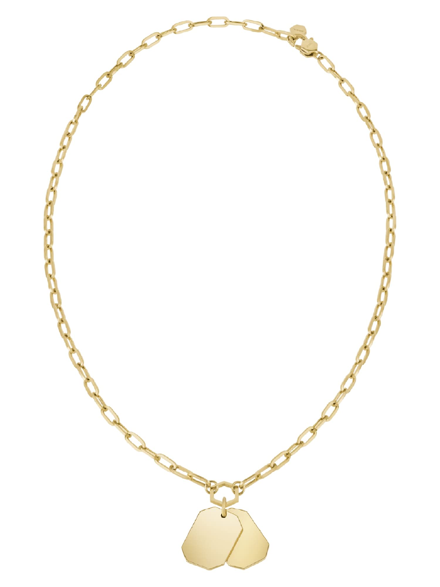 BreilNecklace Private Code Collection, Stainless Steel Chain with Custom Steel Elements with Shiny Finish, Adjustable Length from 40 cm to 46 cm