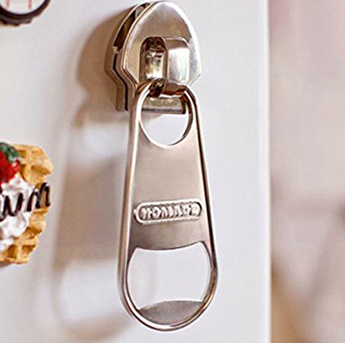 1 Pc Magnet Zipper Shaped Multifunctional Fridge Iron Drinkers Bottle Opener Keychain Key