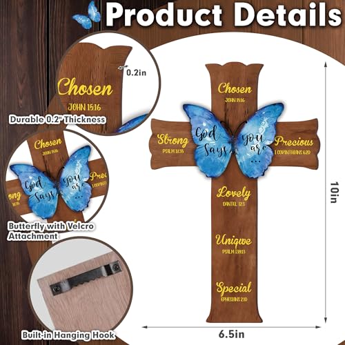 Cruz de madera para pared con versículo bíblico decorativo 2