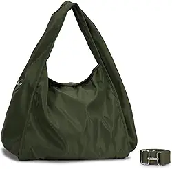 Bolsa Nylon Feminina Hobo para Faculdade, Trabalho, Academia e Uso Diário - Bolsa Universitária Lateral de Ombro Impermeável Dia a Dia Casual