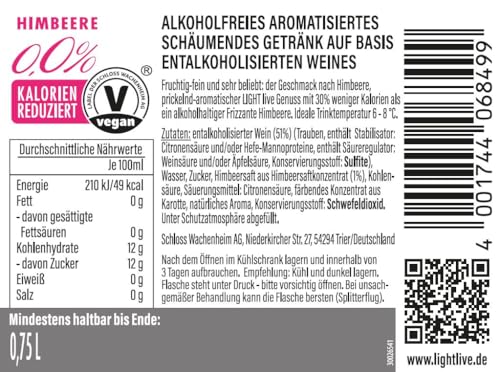 LIGHT live alkoholfrei 0,0% Sparkling Himbeere (6 x 0,75 l)
