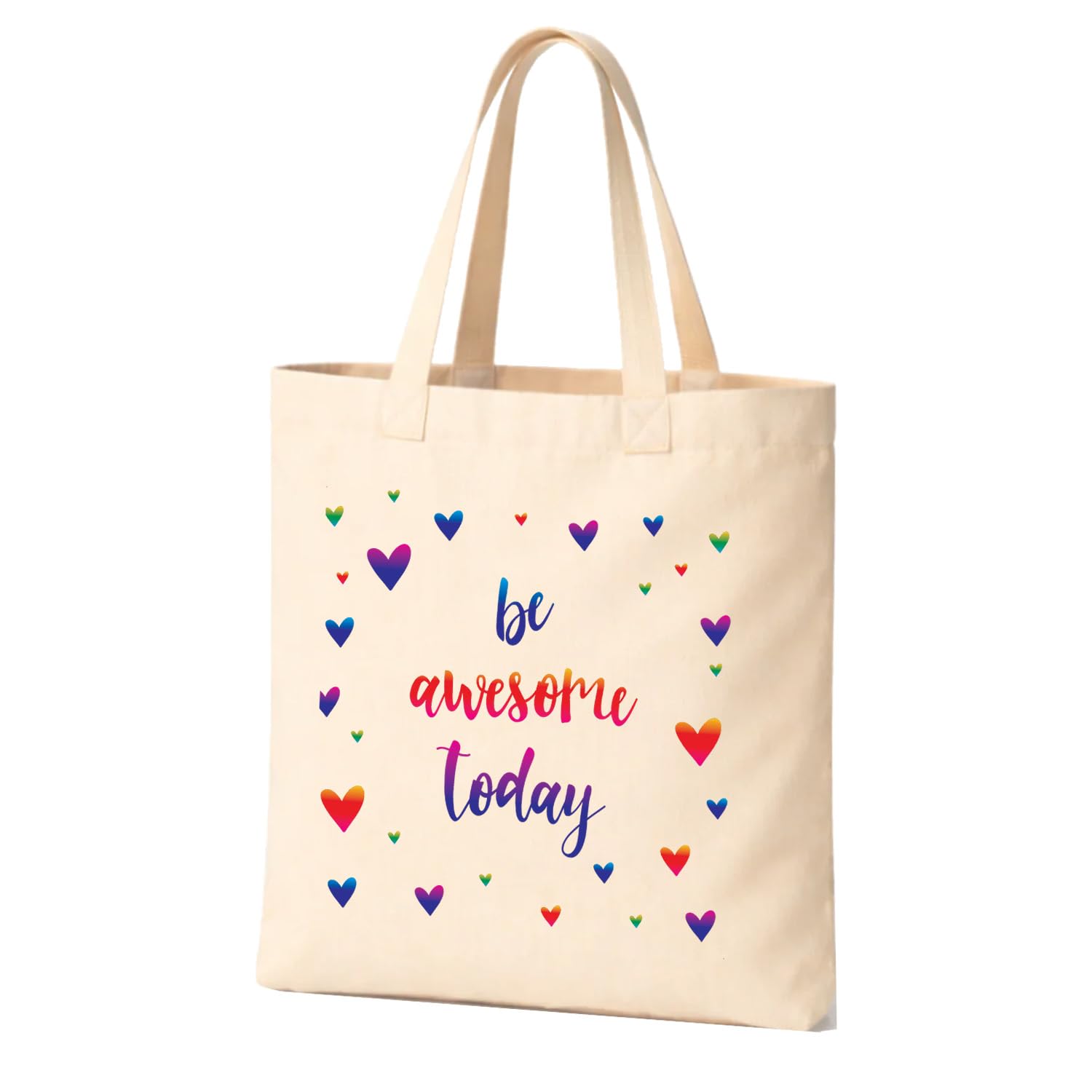 Colorful Love is Love tote bag with vibrant hearts, perfect for women, girls, and teens seeking a fun, expressive accessory, Size 14 x 16in, Cotton Canvas, No Closure, Shoulder Strap-image-18