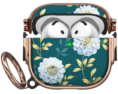 Image of Maxjoy for AirPods 4 Case with Lock, Cute AirPods 4 Case Lock Protective Hard AirPod 4 Generation Cover for Women Girly with Keychain Clip for AirPod 4th Generation Cover 2024, Floral
