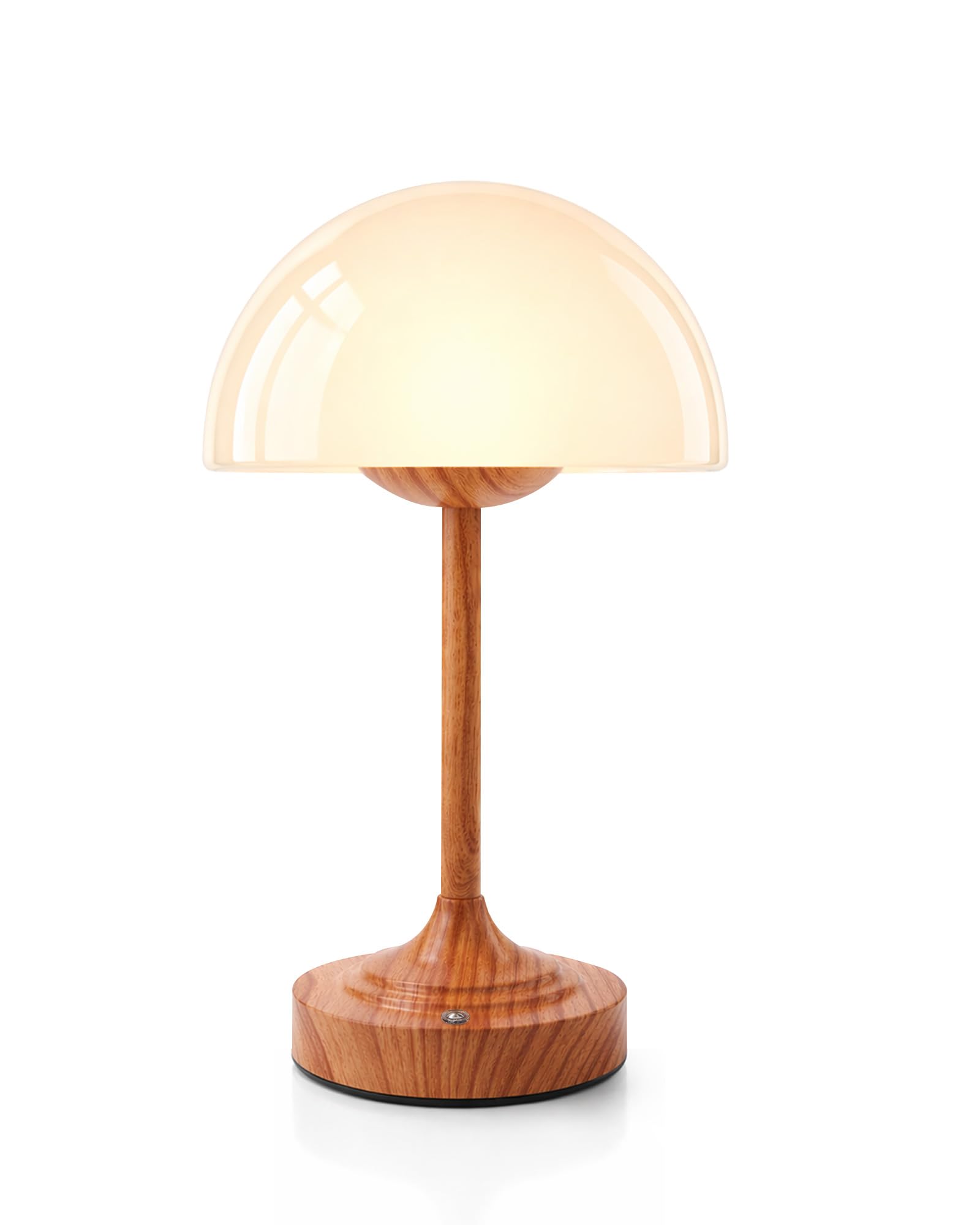 LIT AMPO 11.8" H Cordless Rechargeable Glass Mushroom Table Lamp
