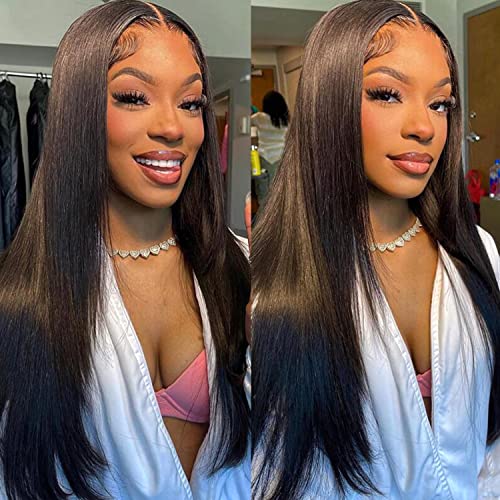 Unice Wear And Go Glueless Wig Pre Cut Lace Pre Plucked Straight No Glue 4X4 Hd Lace Closure Human Hair Wigs Breathable Cap Mongolian Ready To Wear Beginners Wig 180% Density 18 Inch #TOP5