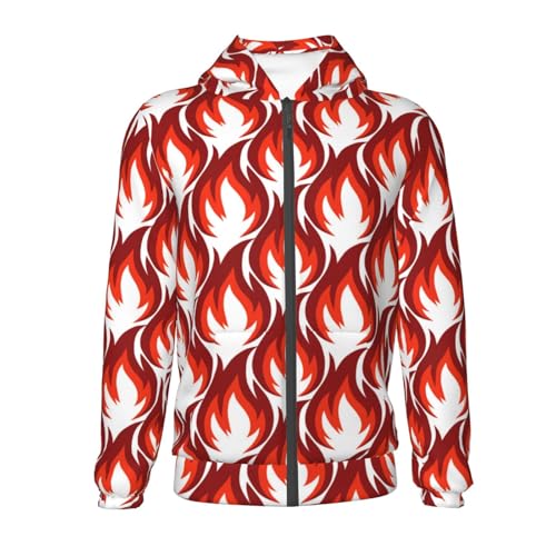 Fire Symbols Kid Hoodies Boys Zip Up Sweatshirts Girls Pullover with Pocket2