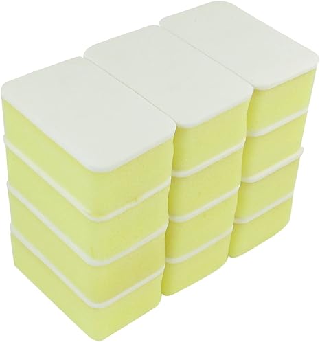 Amazon Co Jp Uxcell カーワックススポンジ ワックススポンジ 12個入り イエロー 白 ソフト 車用品 車 バイク