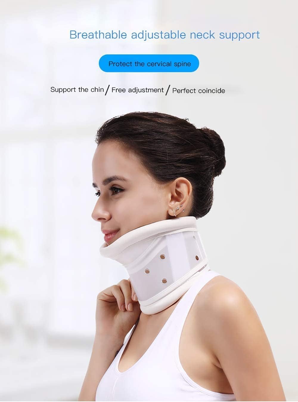 Collar médico para Cuello Cervical - Férula de Soporte estabilizador para Cuello y Cabeza - para Alivio del Dolor de Cuello rígido Cuello Cervical Tirantes para el Cuello Cuidado de los Hues