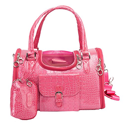 Tricandide Pet Carrier for Small Dogs and Cats Luxry Handbag Dog Purse Red M