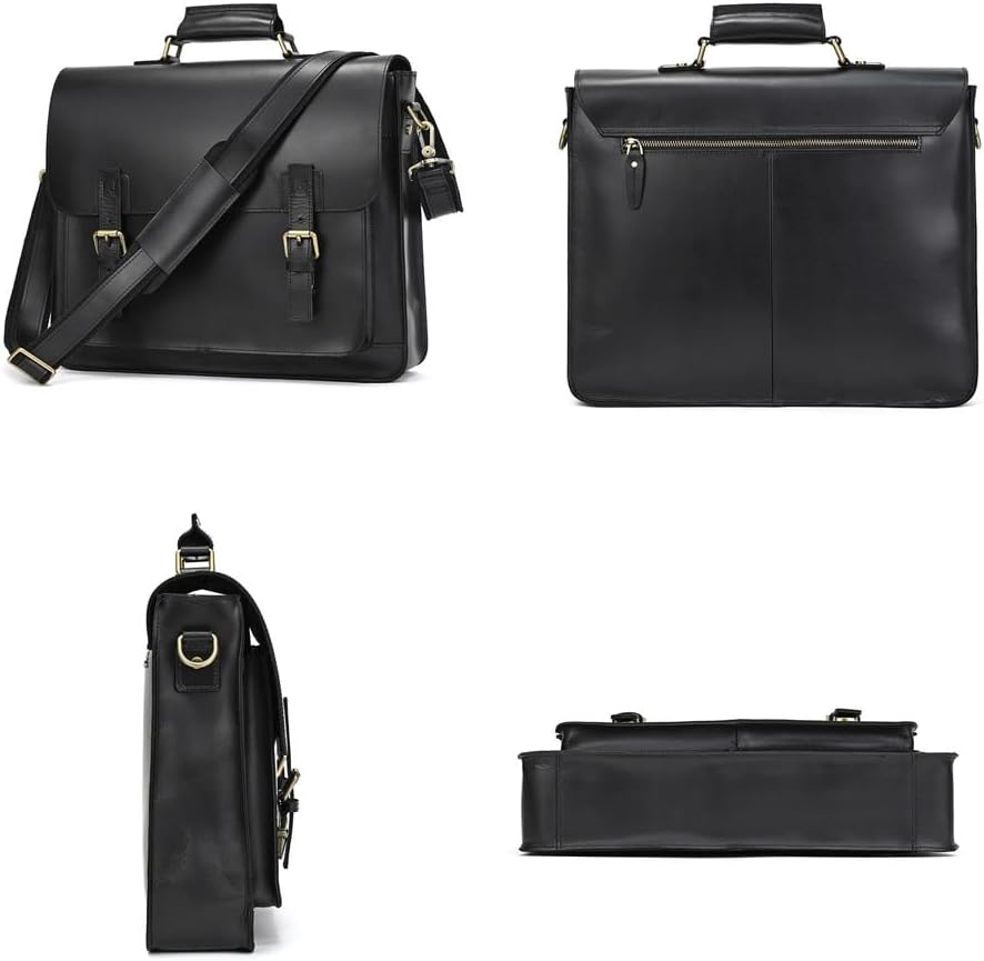 Leather Briefcase Bag for Men Leather Laptop Bags for Men and Women Travel Messenger Bag