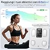 arboleaf Bilancia Intelligente con Analisi Corporea, Bilancia Impedenziometrica con 8 Elettrodi Sensori e Grande display, con Bluetooth e APP, 50 Metriche, Capacità 180 kg