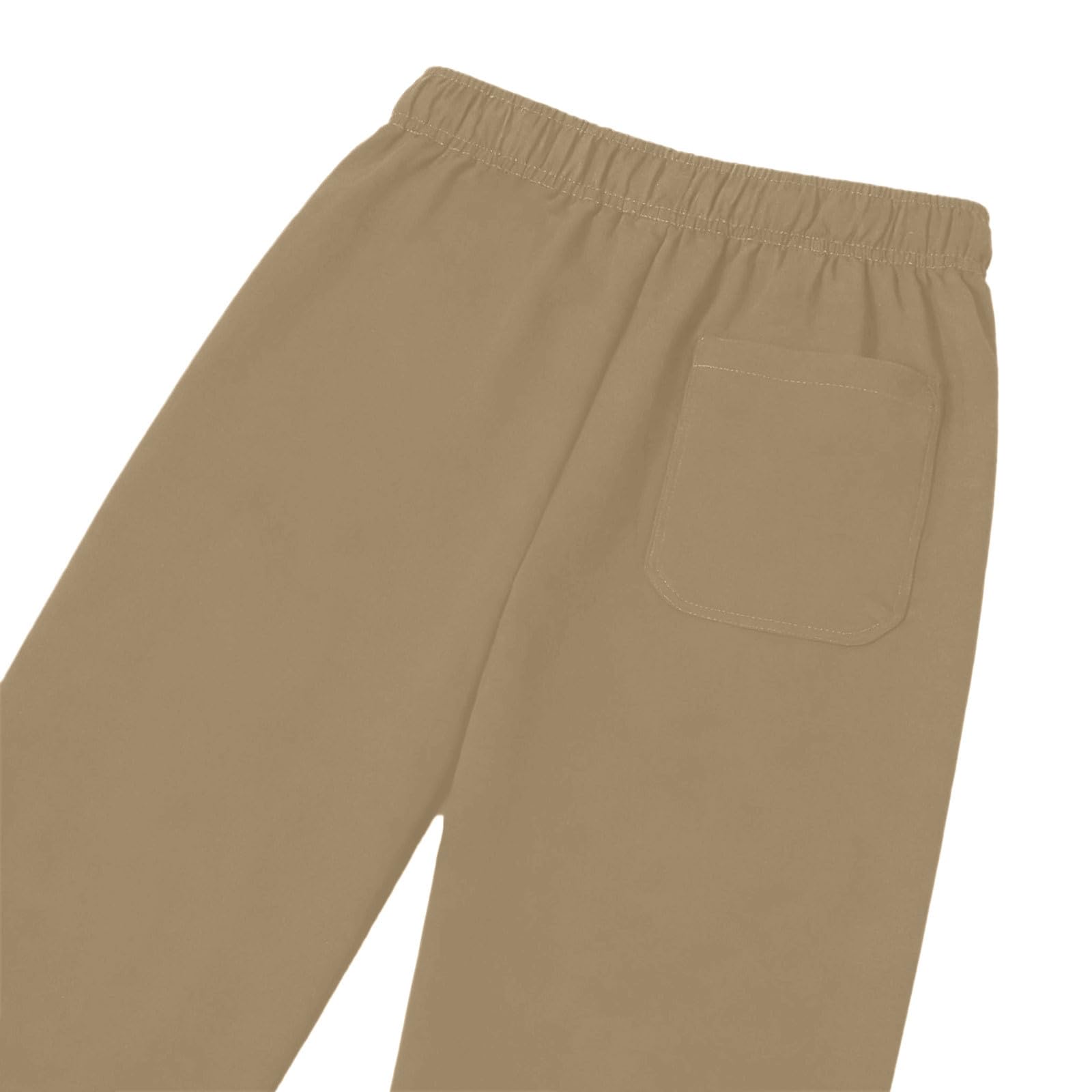Pantalon Lin Femme été Coton Et Lin Baggy Confortable Pantalons Mode Fluide Ample Jambe Droite Taille Haute Elastique Pantalon D'été avec Cordon De Serrage Et Poches Coupe Décontractée