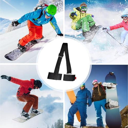 Alça de transporte de esqui, alças de esqui para transporte | Correias de esqui de nylon ajustáveis