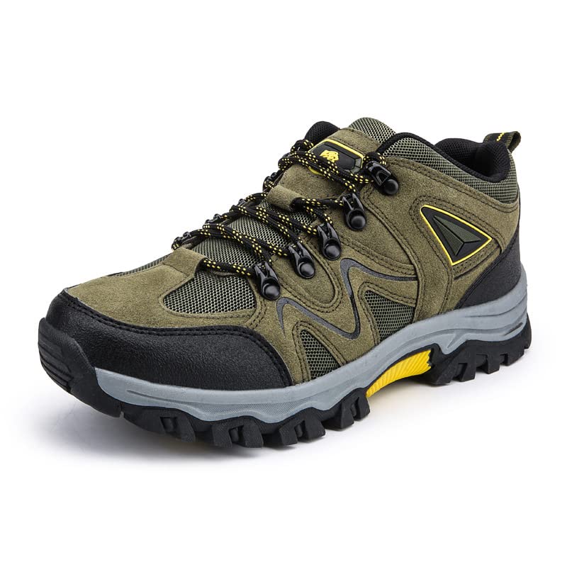 Men’s Outdoor Hiking Shoes Waterproof Non-Slip Low-Top Hiking Sneakers Durable Trail Walking Shoes for Travel Adventure