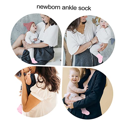 8-Piece Newborn Socks and Mittens Set Soft Cotton Baby Gloves and Ankle Socks for Infants Non-Slip Design for Newborns and Infants Assorted Colors4