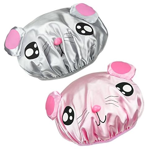 NKTM Kids Shower Cap, Girls Shower Cap Toddler Shower Cap Shower Caps for Kids Bonnets for Girls Shower Cap for Women Pink Shower Cap Children Shower Cap Child Shower Cap 2 Pack Cover