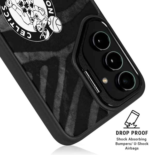 Skinit Kickstand Phone Case Compatible with Galaxy S25 Ultra - Officially Licensed NBA Boston Celtics Black Animal Print Design