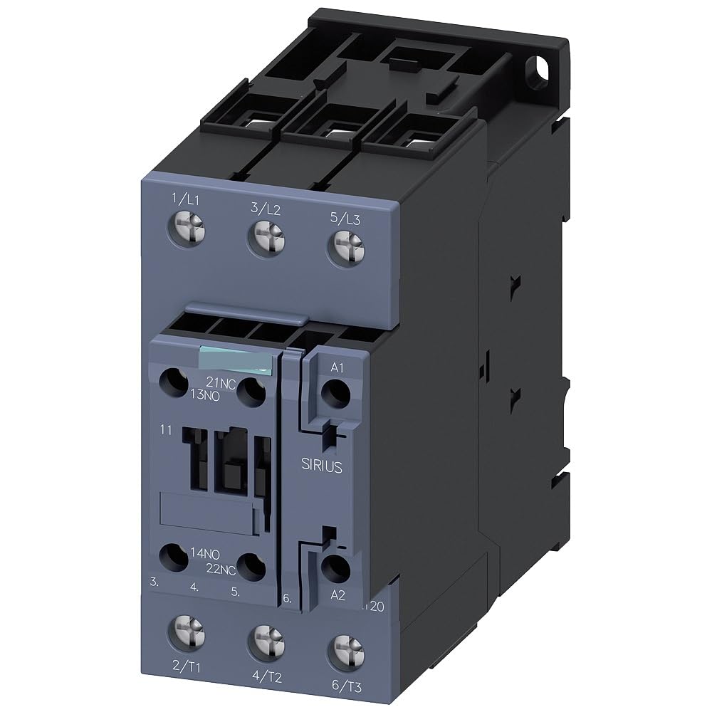 YFHGULBTK Contactor AC-3 50A/22kW/400V 3 Poles 400VAC/50Hz 400-440V/60Hz 1NO+1NC Screw Connector 3RT2036-1AR60
