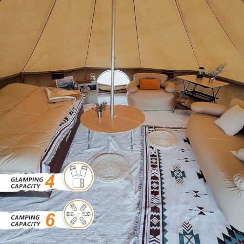 KingCamp Khan Camping Bell Tent 4m/5m Super Space Cotton Heavy Duty Waterproof Luxury Outdoor Pyramid Tent/4/8 Person Family Outdoor Full Season Cotton Camping Tent - Image 2