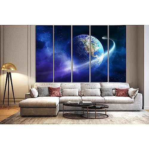 Tableau sur toile de qualité ZELLART Comet Orbiting Planet Earth №SL432