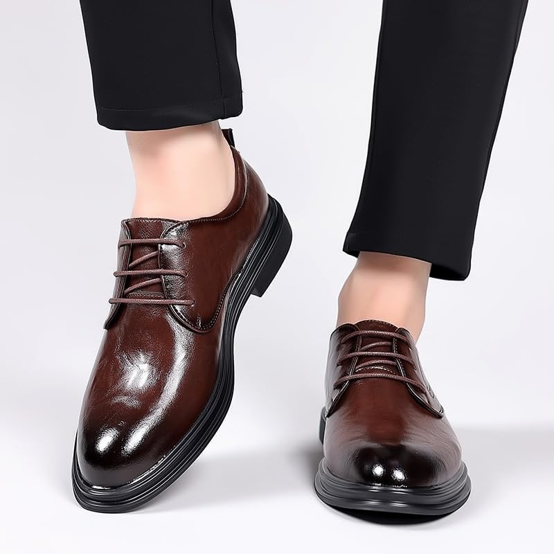 Men's British Style Wedding Shoes Genuine Leather Breathable Business Formal Oxfords Spring Groom Dress Shoes2