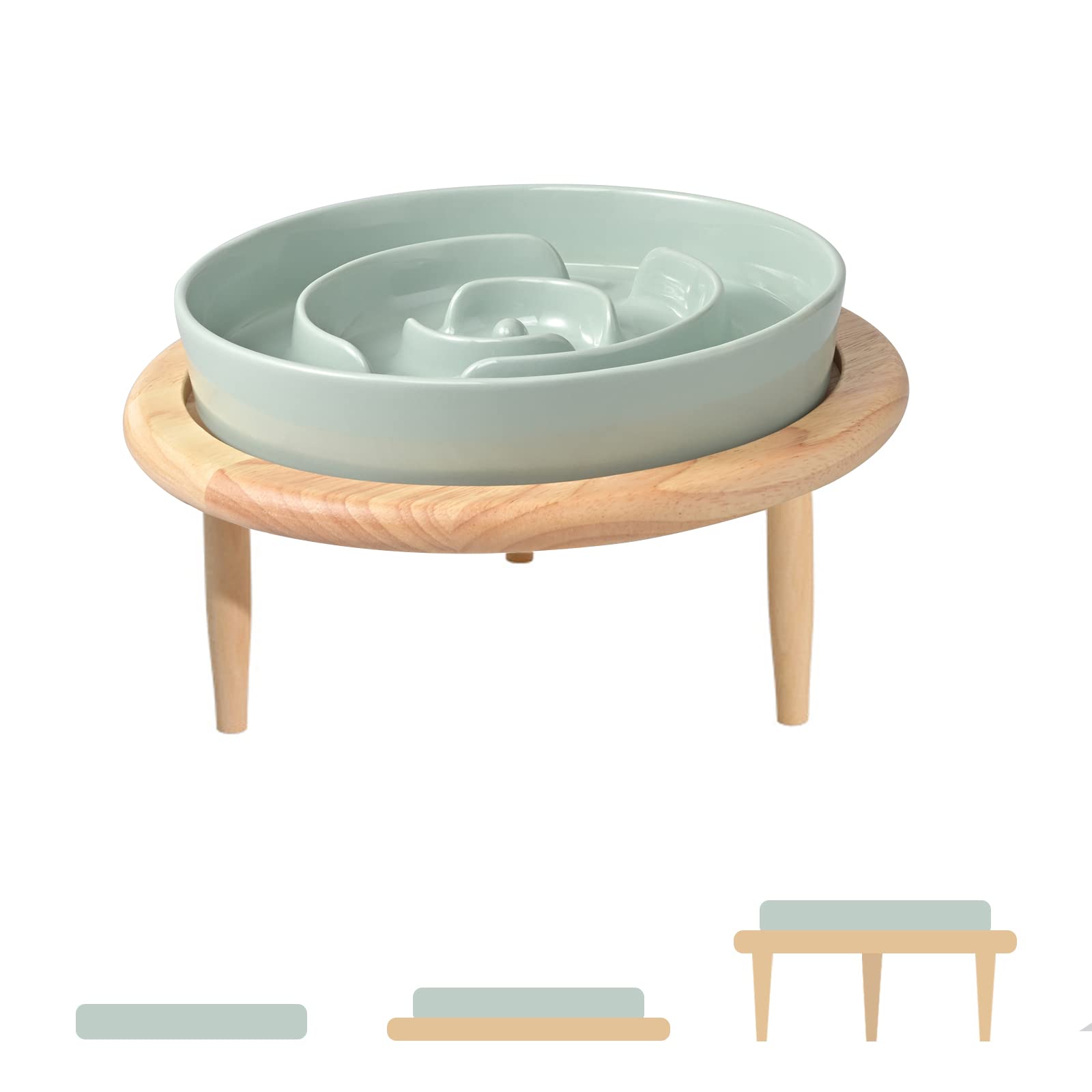 SPUNKYJUNKY Alimentadores Lentos, Comedero Lento de Cerámica, Comedero Perros Pequeños Antivoracidad, Comedero Gato Interactivo, Tazon Comedero para Mascotas