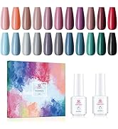 Makartt Gel Nail Polish Kit- 22 Colors Gel Nail Polish Set Red Blue Green Brown Purple Gray Soak ...