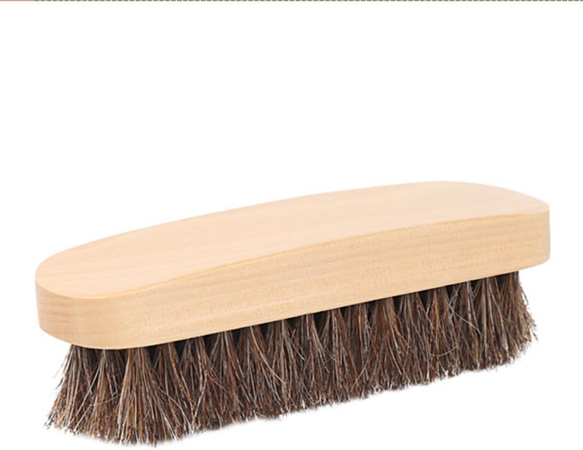 Wooden Cleaning Tool Horsehair Shoe Brush for Boots and Shoes