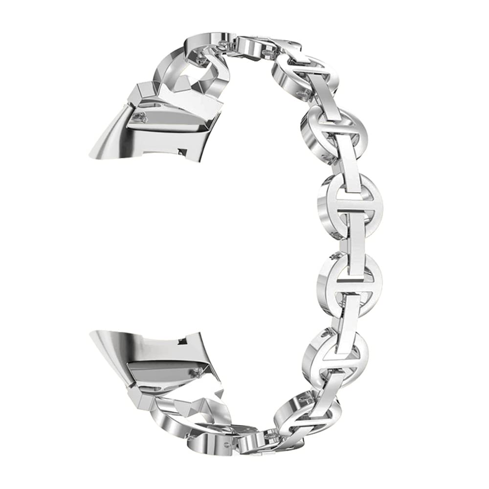 Cinturino In Metallo Con Cristalli AISPORTS Per Fitbit Charge 5 - Regolabile, Con Strass, Bracciale Gioiello Elegante - 3