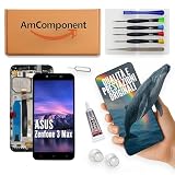 AmComponent - display di ricambio per ASUS ZENFONE 3 MAX ZC553KL schermo + frame LCD vetro touch screen nero | Componente di ricambio con luminosità intensa e risposta al tocco reattiva