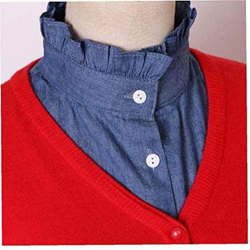 Hotaden Femmes Denim avec col en Dentelle col de Chemise de Faux Cravate Vintage Collier détachable Faux col Revers Chemisier Top – vue 2