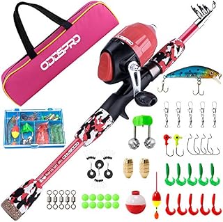 ODDSPRO Kids Fishing Pole, Portable Telescopic Fishing Rod and Reel Combo Kit