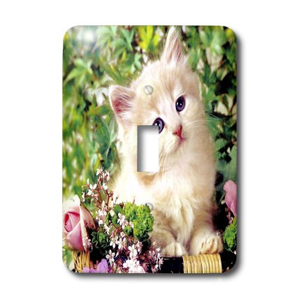 Kitten N Roses interrupteur de qualite superieure 3dRose lsp_54151_1 unique - 2