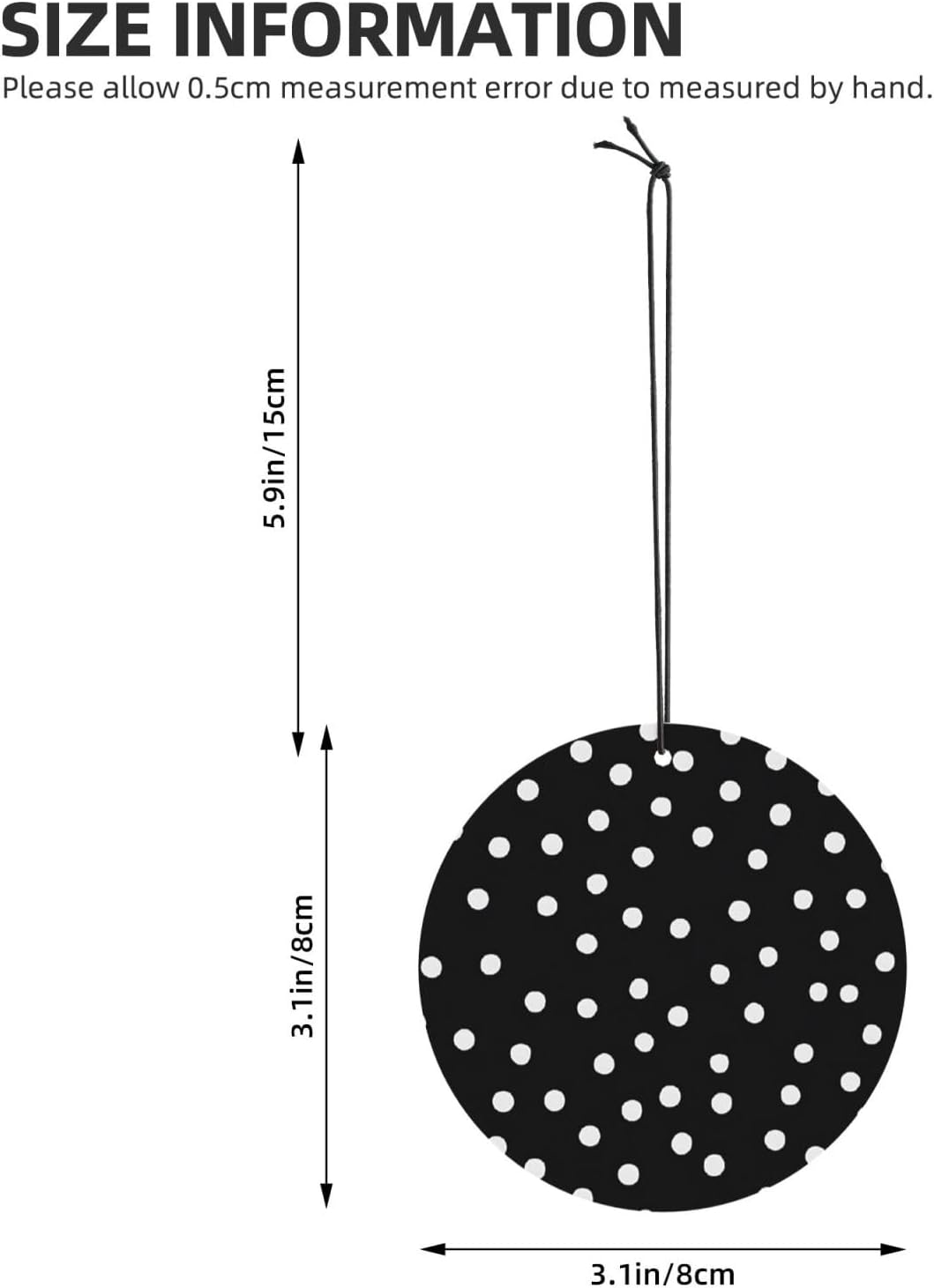 Lavender Scented Paper Car Air Freshener 10/24/40/100 Pack, Black White Polka Dots Print Hanging Odor Absorber for Vehicle Home Closet Multishapes