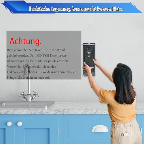 DUNTSEI Kann Brecher, Fuß betätigte Dosenbrecher für das Recycling, Zinn Dosenbrecher flacht Dosen, Flaschen, Wand – hängend, kräftig, kommt mit Stoppstange
