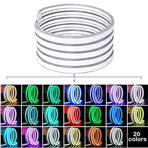 M.best Led Neon Lights,16.4Ft Waterproof Silicone Flexible Led Strip Light Neon Rope Lights For Bedroom Kitchen Home Indoor Outdoor Decor (Multi-Colored) #TOP1