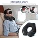 Rewondah Inflatable Travel Pillow, Inflatable Neck Pillow for Traveling Airplane, Travel Pillow with Soft Velour Washable Cover, U Shape Blow Up Neck Pillow for Airplanes Train Car Travel