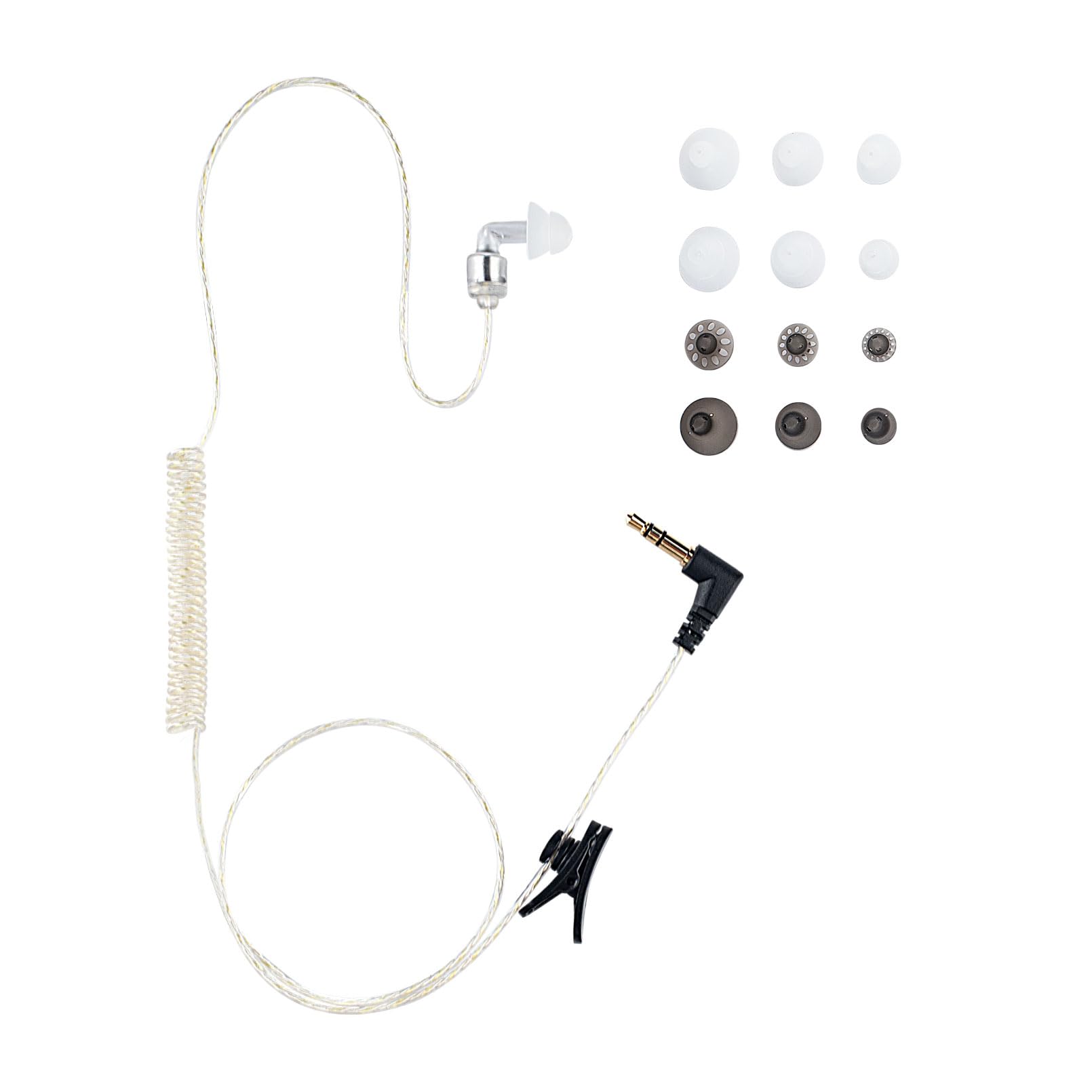Tubeless Covert Security FBI Police 3,5 mm/1 Pin L-Type Hörmuschel Headset für Remote-Lautsprecher, Mikrofon, Motorola Kenwood Zwei-Wege-Radio (58,4 cm)
