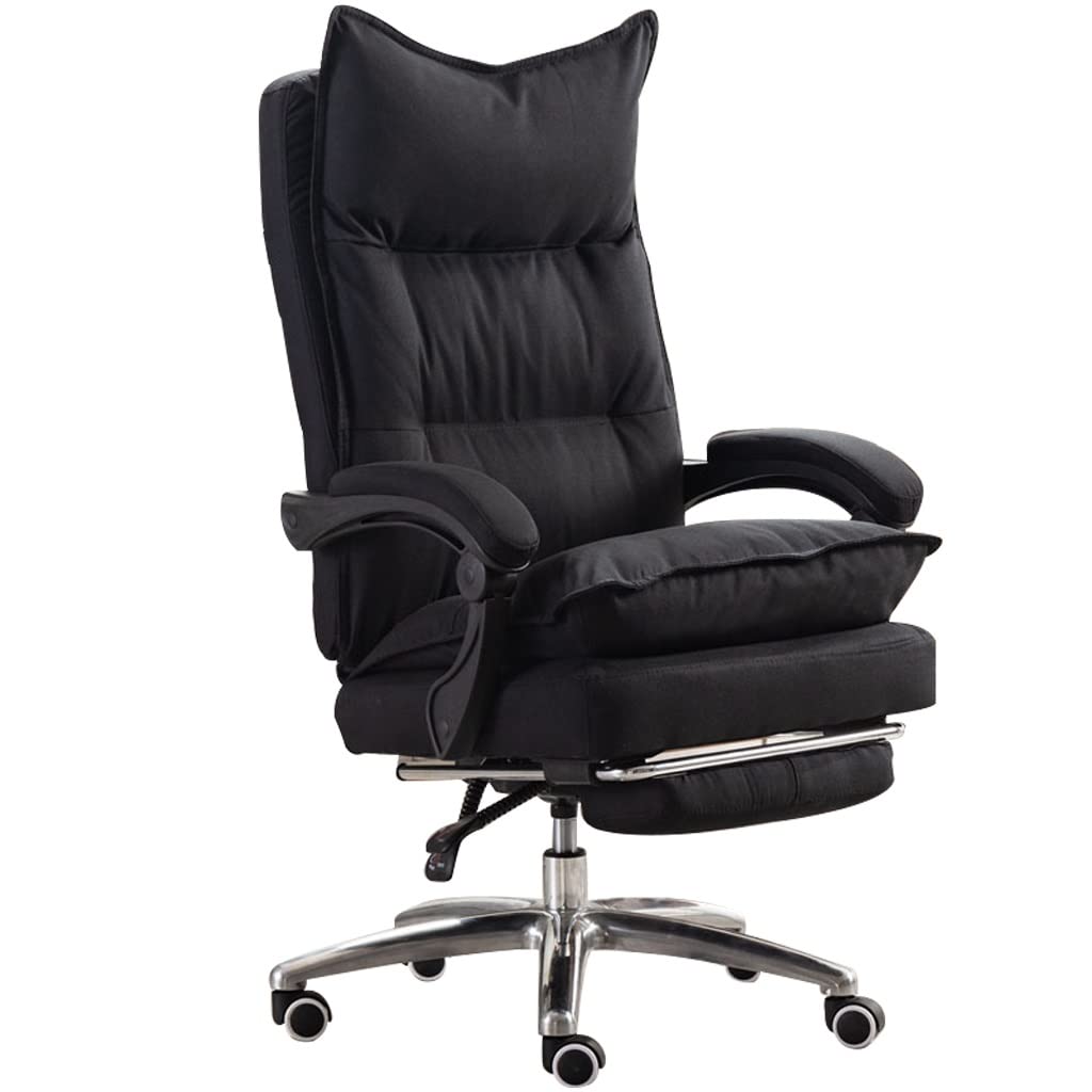 METTEOR Big & Tall Office Chair table Fabric Executive Swivel Chair with Recline & Adjustable Armrests Supports Up to 330 lbs for Maximum t (Black Chair 64 * 118125cm)
