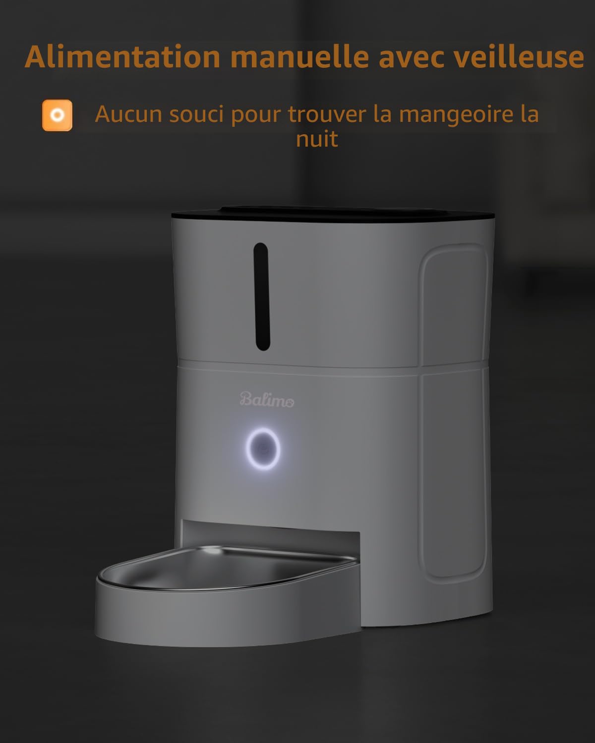 Balimo Distributeur Croquettes Chat Automatique, 2.4G WiFi 3L Distributeur De Croquettes pour Chat, 1-10 Repas par, Convient Aux Chiens et Chats, Blanc
